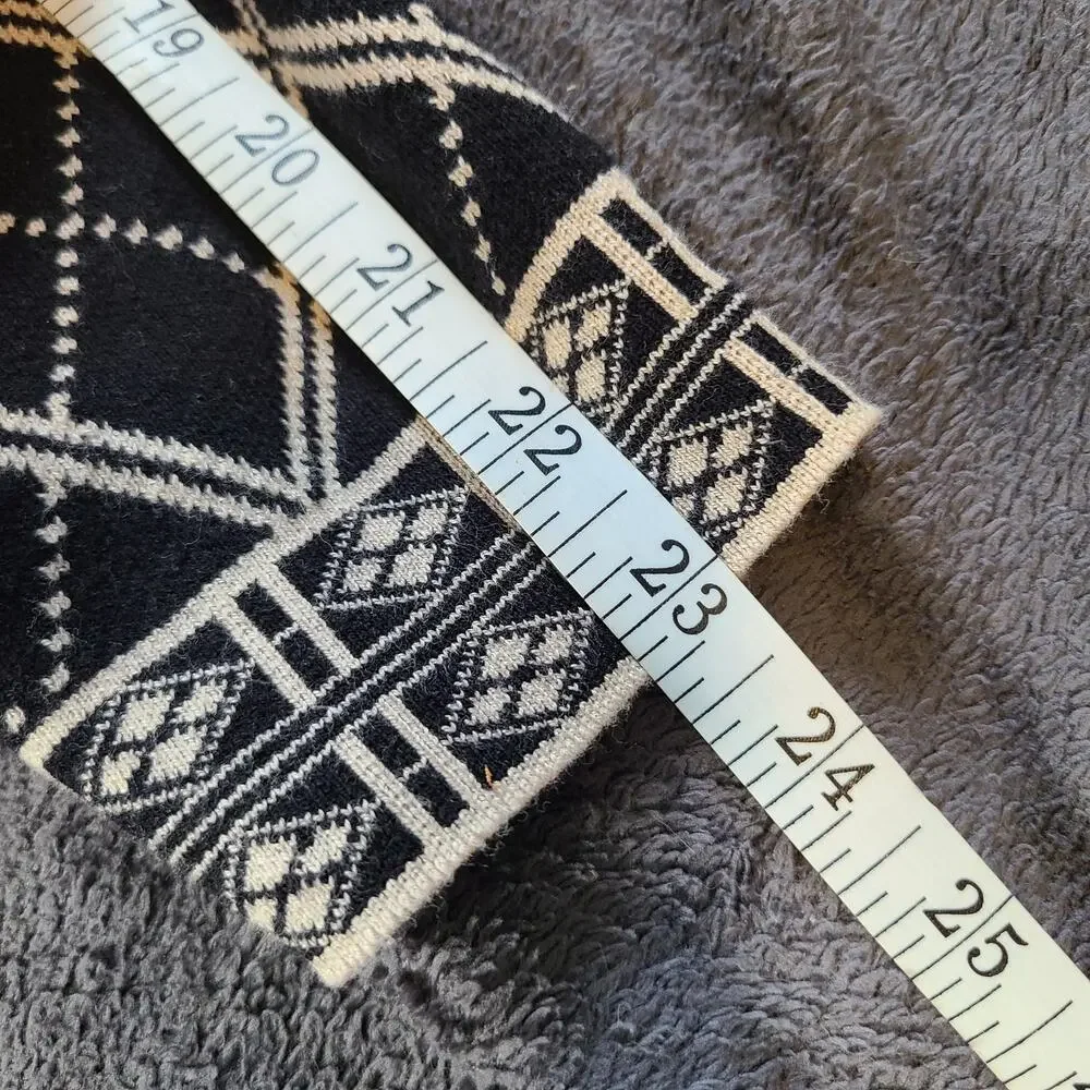 Susan Graver Cardigan Womens 2X Black White Diamond Geometric Knit Monochrome - Picture 11 of 11